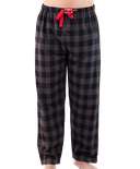 Grey Plaid Men's Flannel PJ Pant