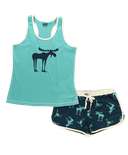 Funky Moose Blue Women's Tank & Short Set