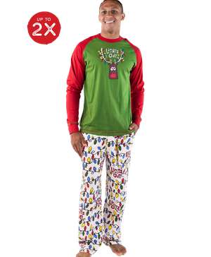 Lights Out Matching Christmas Pajamas Lazy One