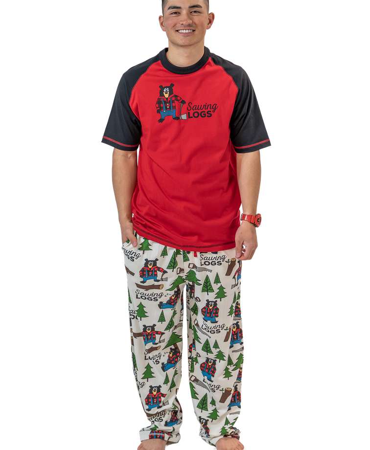 Sawing Logs Men's Bear PJ Set