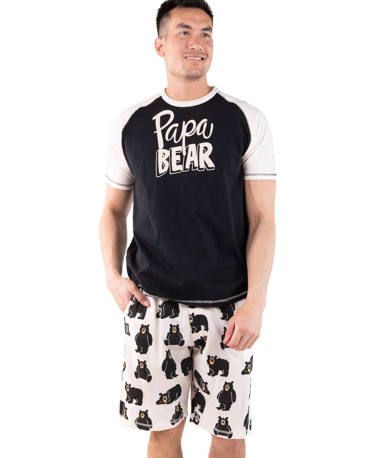Papa Bear Men's Pajama Short Set