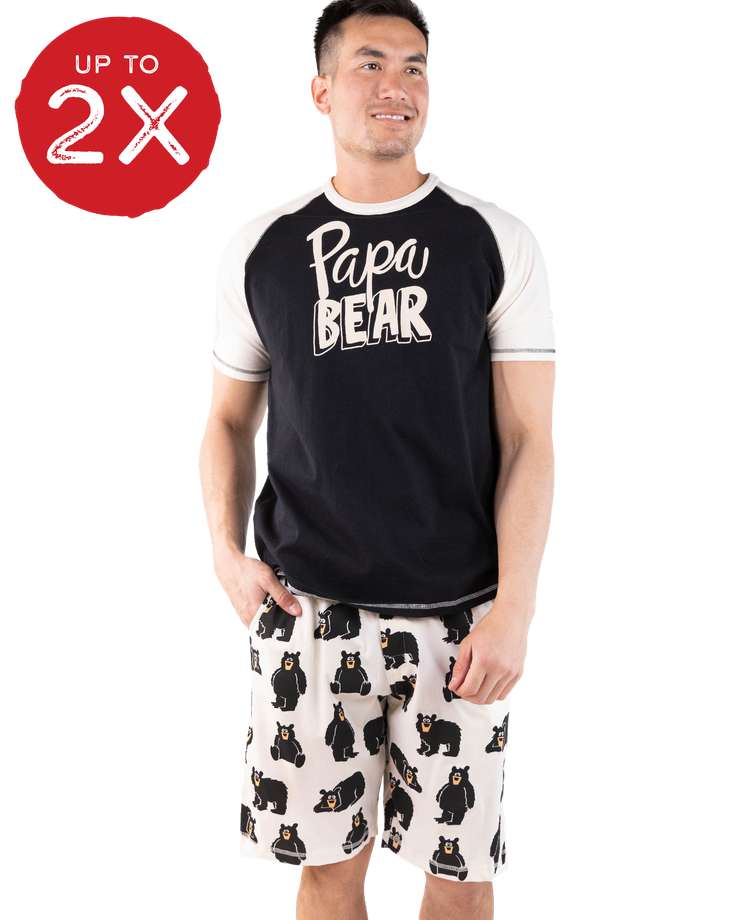 Papa Bear Men's Pajama Short Set