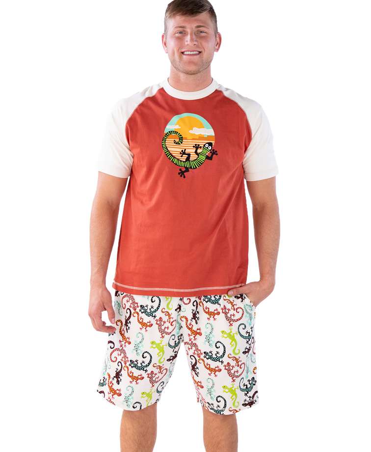 Gecko Men's Pajama Short Set