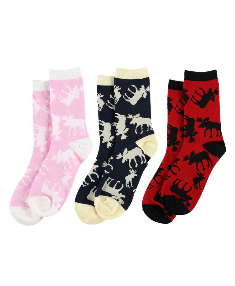 Classic Moose Sock 3 Pack