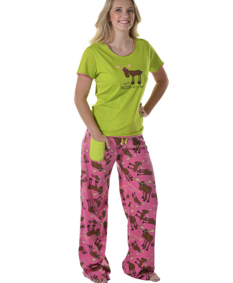 Don't Moose With Me Women's Fitted PJ Set