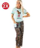 Booty Sleep Women's Regular Fit Horse PJ Set