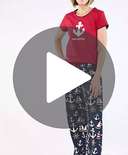 Drifting Off To Sleep Women's Nautical Fitted PJ Set