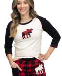 Moose Plaid Women's Fitted Tee