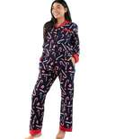 Candy Cane Women's Button Down Pajama Set