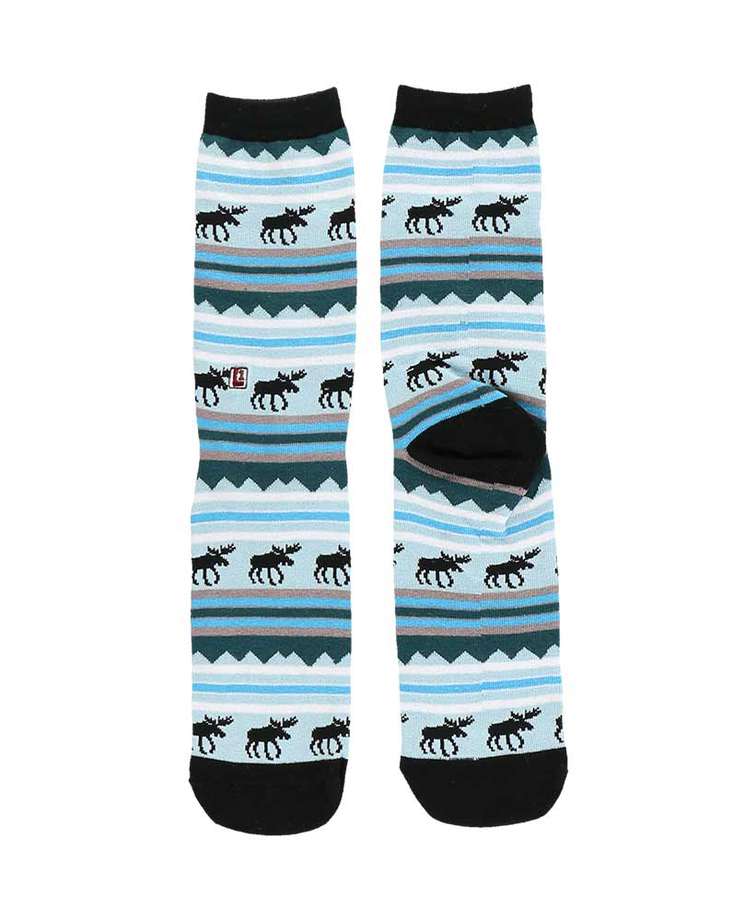 Winter Moose Crew Sock