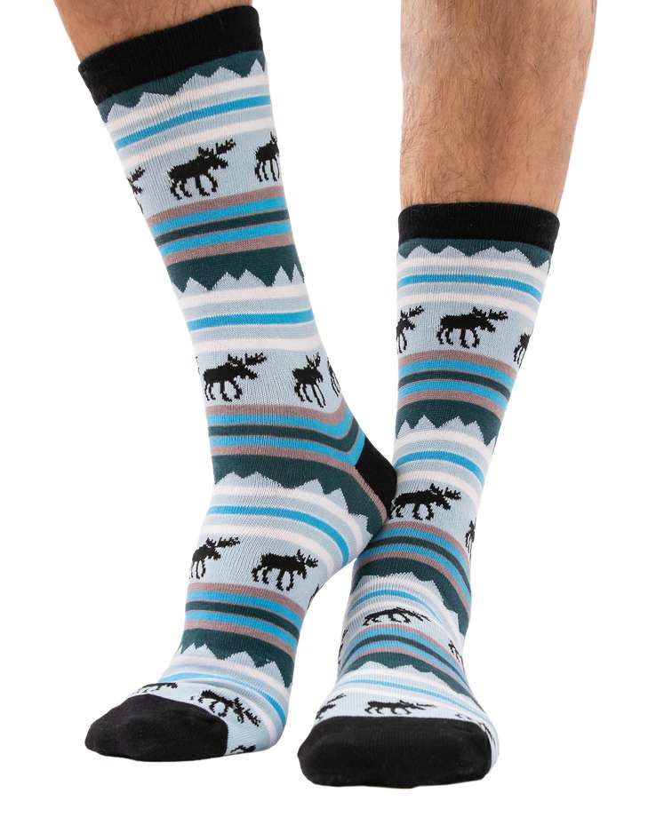 Winter Moose Crew Sock