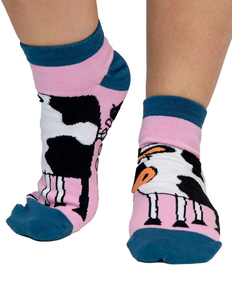 Mooody in the Morning Cow Women's Slipper Sock