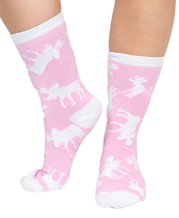 Pink Classic Moose Crew Sock