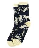 Blue Classic Moose Crew Sock