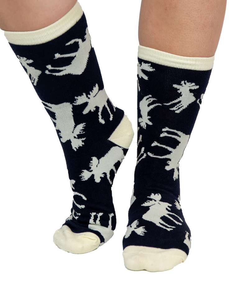 Blue Classic Moose Crew Sock