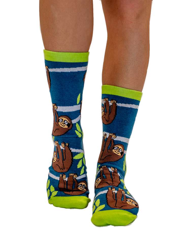 Hang in There Sloth Crew Sock