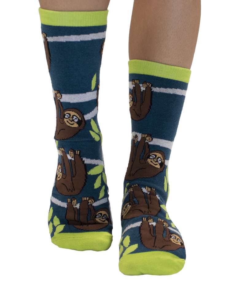 Hang in There Sloth Crew Sock