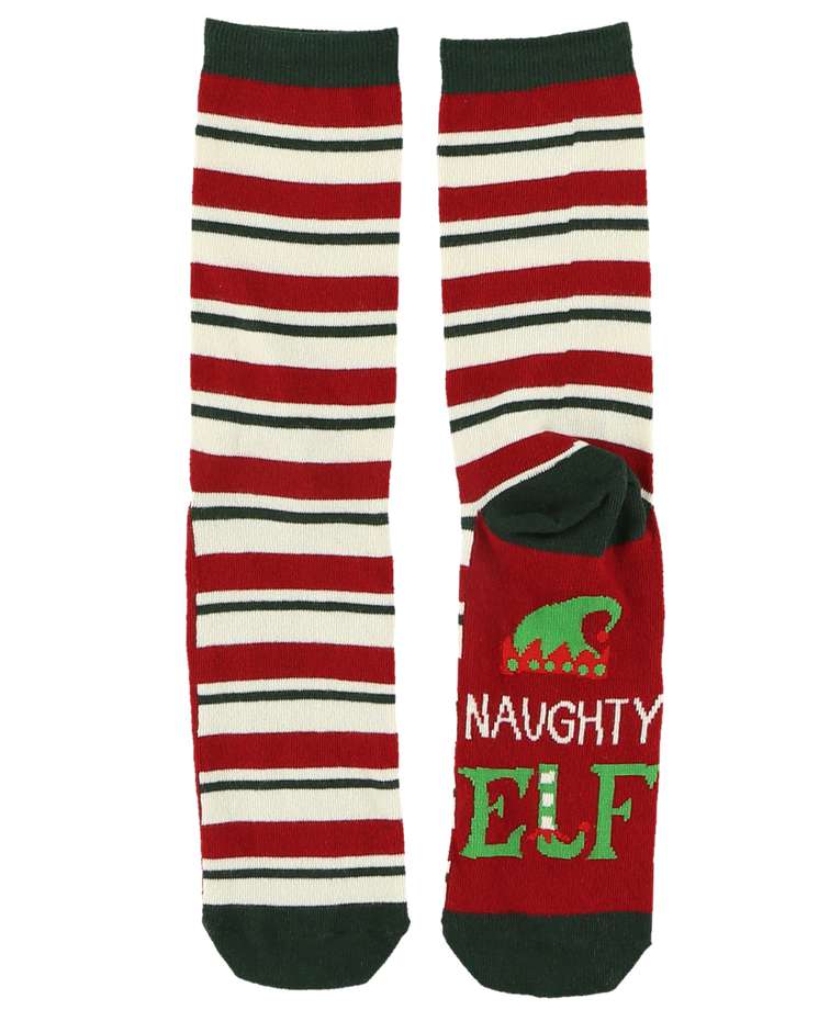 Naughty Elf Crew Sock