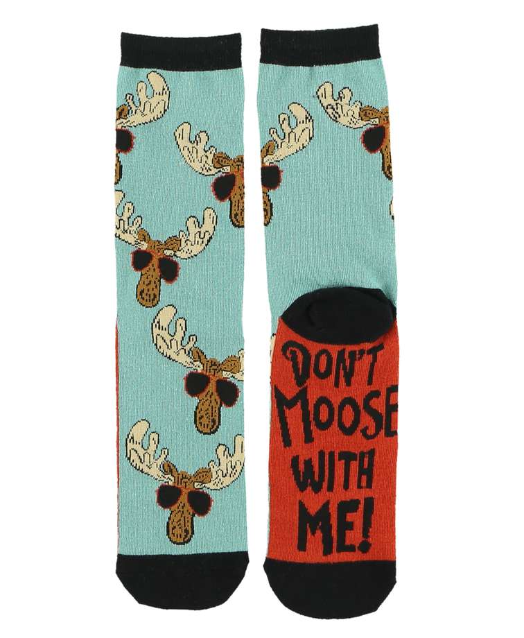 Don't Moose Blue Crew Sock
