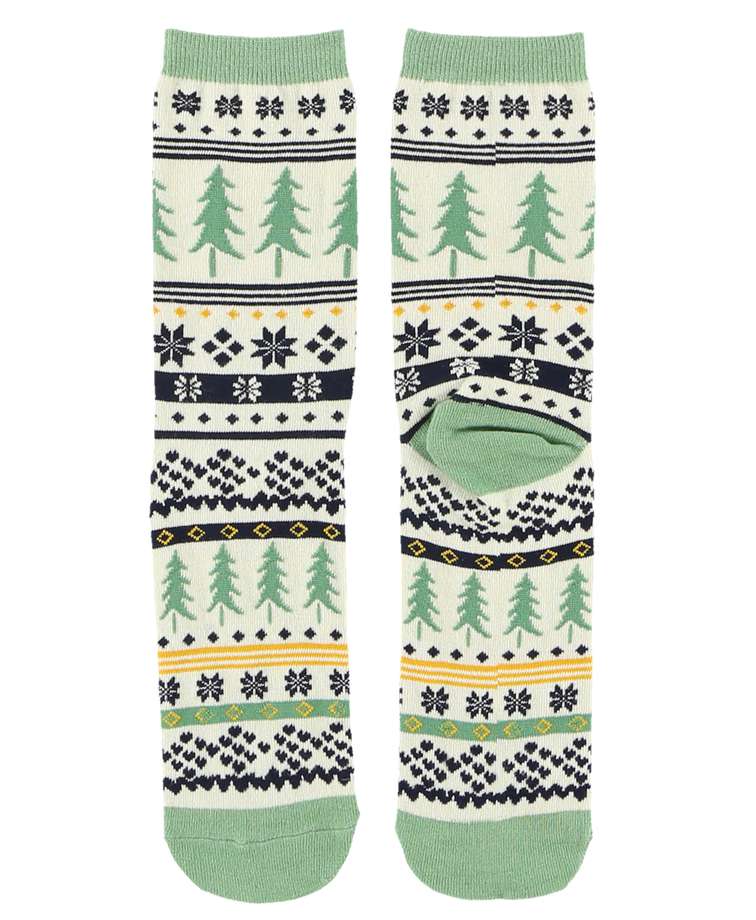 Tree Fair Isle Crew Sock