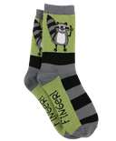 Pull My Finger Raccoon Crew Sock
