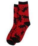 Red Classic Moose Crew Sock