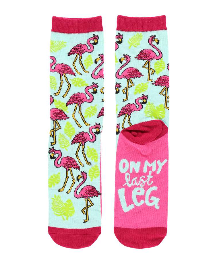 On My Last Leg Flamingo Crew Sock