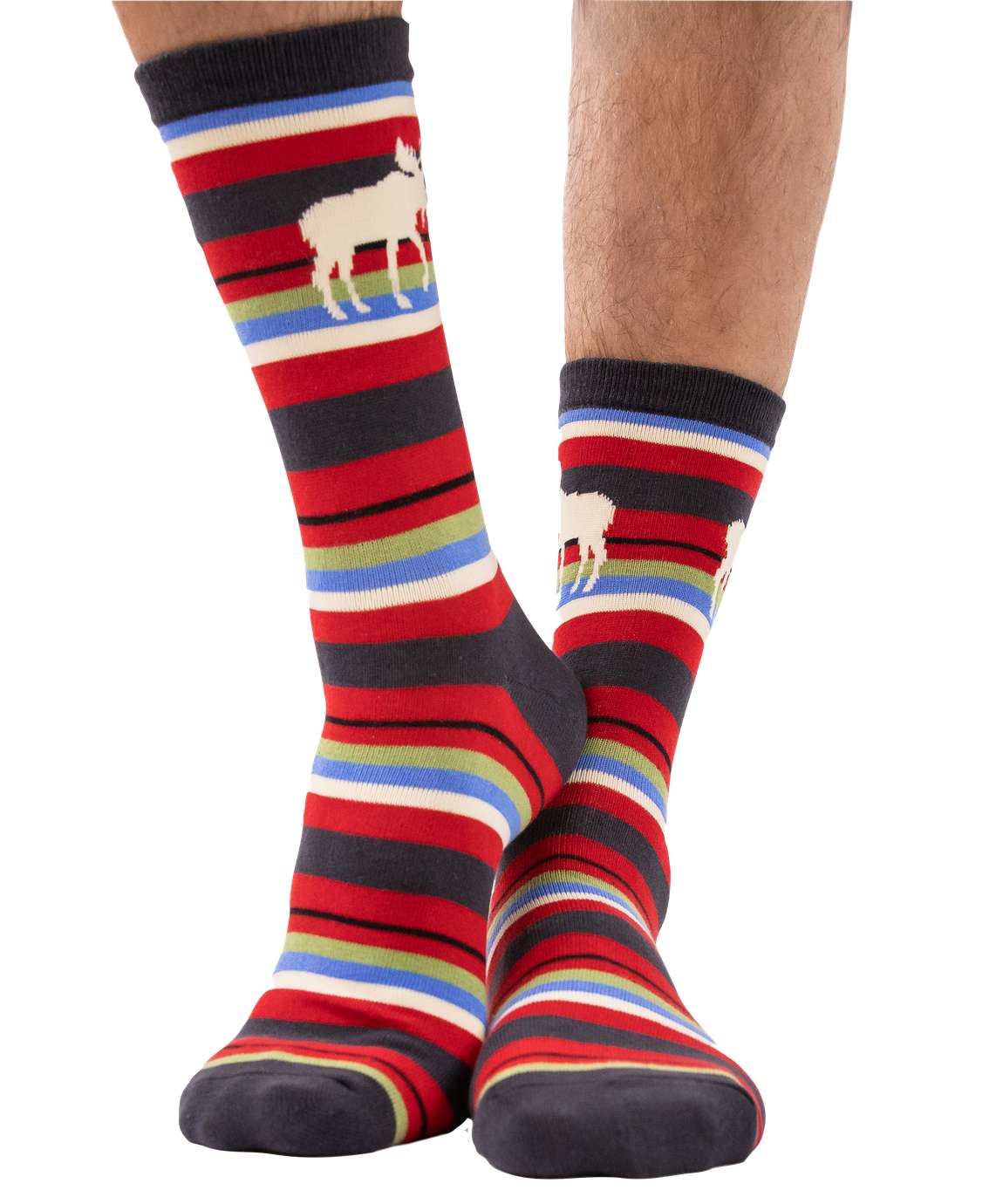Moose Stripe Crew Sock LazyOne