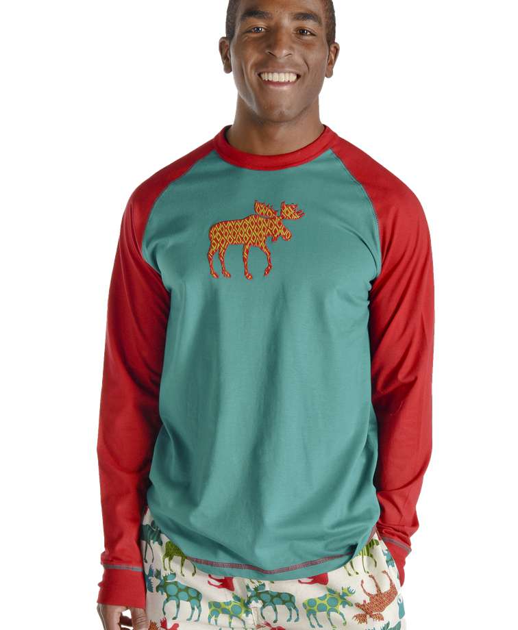 Pattern Moose Men's Long Sleeve PJ Tee
