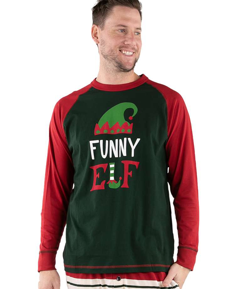 Funny Elf Long Sleeve PJ Tee