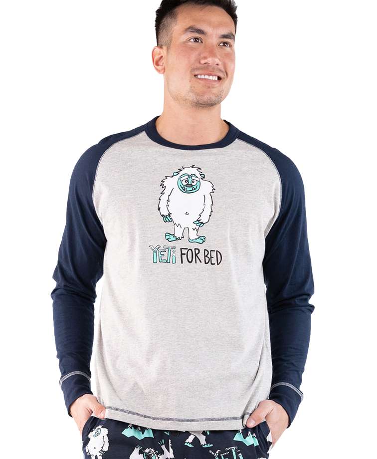 Yeti For Bed Men's Long Sleeve PJ Tee