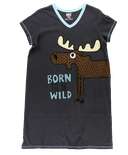 Born To Be Wild Women's Moose V-neck Nightshirt