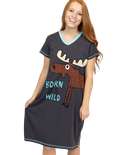 Born To Be Wild Women's Moose V-neck Nightshirt