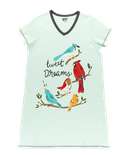 Tweet Dreams Women's Bird V-neck Nightshirt