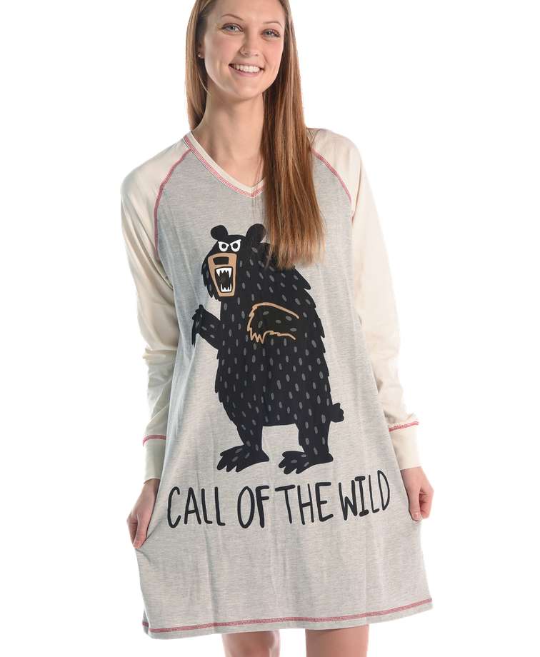 Call of the Wild Women's Bear V-neck Nightshirt