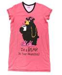 I'm a Bear in the Morning! Women's V-neck Nightshirt