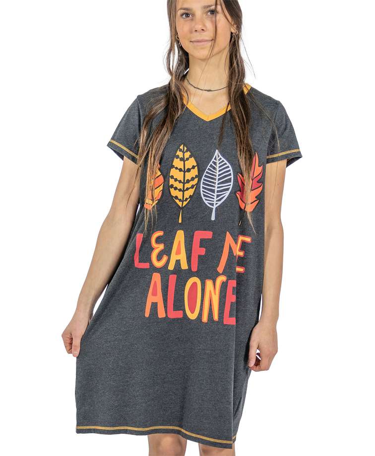 Leaf Me Alone Women's V-Neck Nightshirt