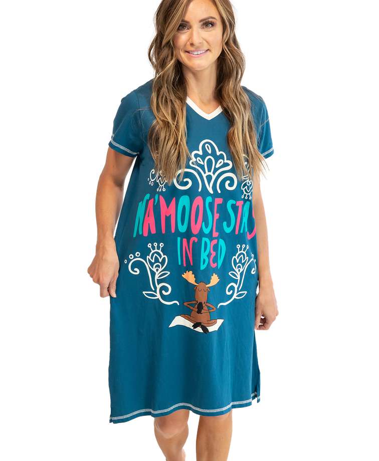 Na'moose Stay Women's V-Neck Nightshirt