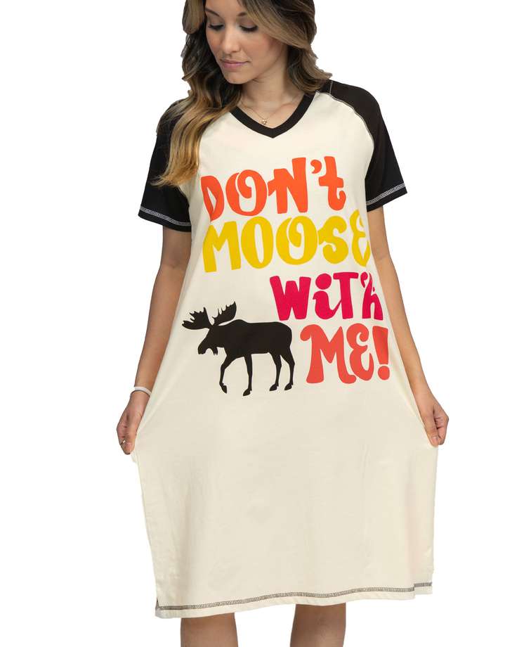 Don't Moose With Me Women's V-neck Nightshirt