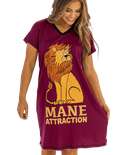 Mane Attraction Women's Lion V-Neck Nightshirt