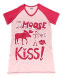 Moose Kiss Women's V-Neck Nightshirt