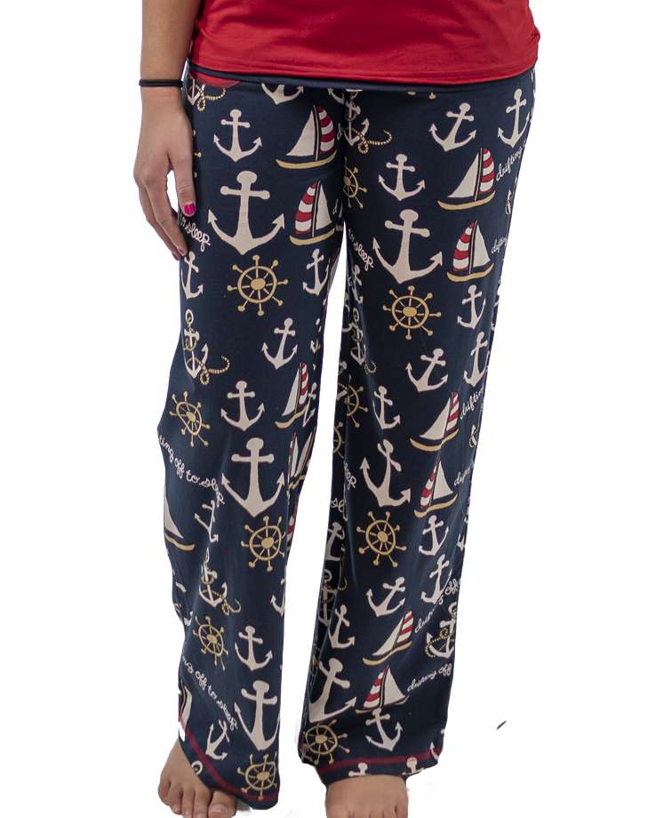 Drifting Off To Sleep Women's Nautical Fitted Pant