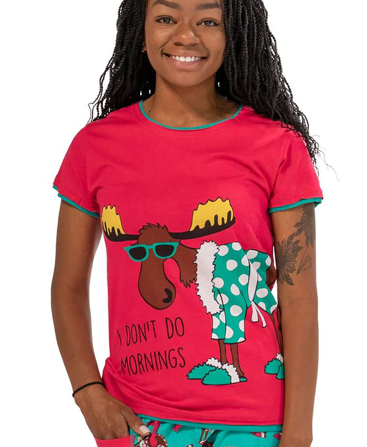Don't Do Mornings Women's Moose Fitted Tee