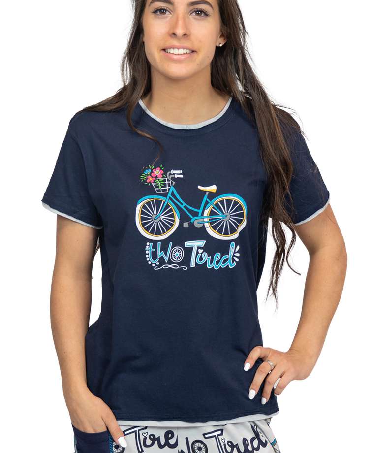 Two Tired Women's Regular Fit Bicycle PJ Tee