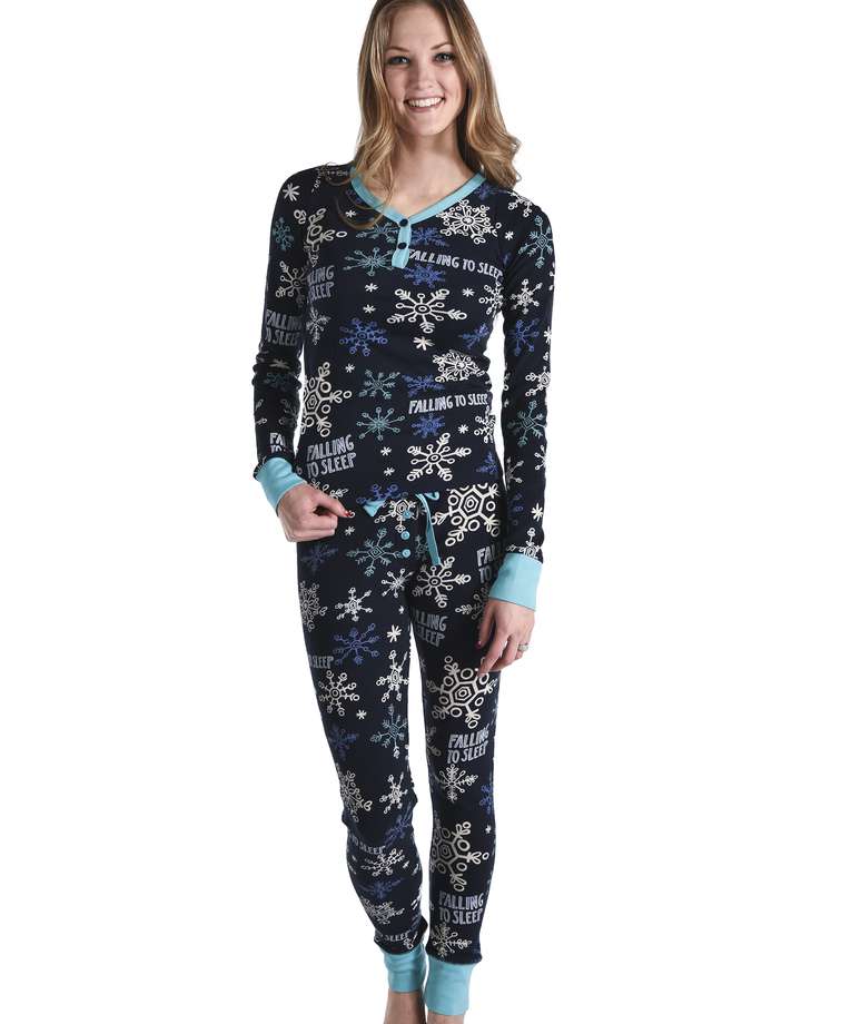 Falling to Sleep Women's Thermal Snowflake Set