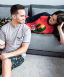 Stuck in Bed Couples Pajamas