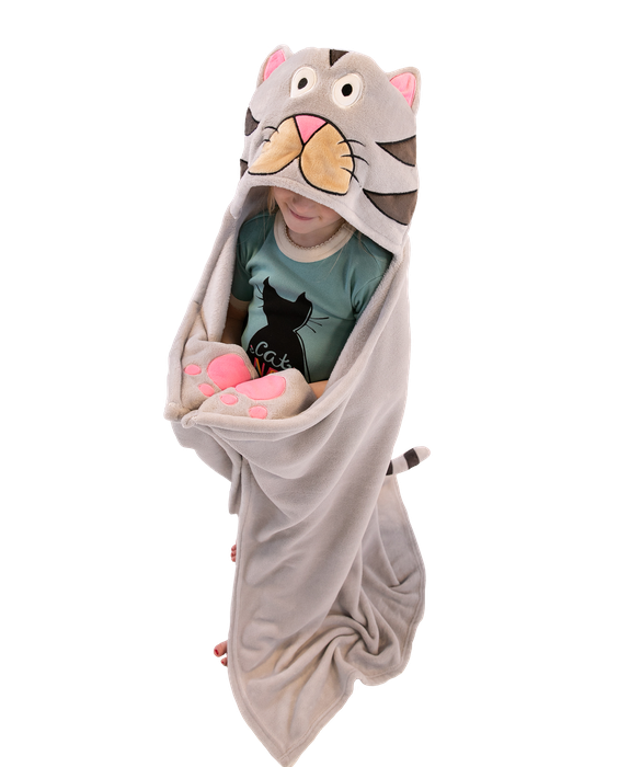 Cat Kid's Hooded Blanket