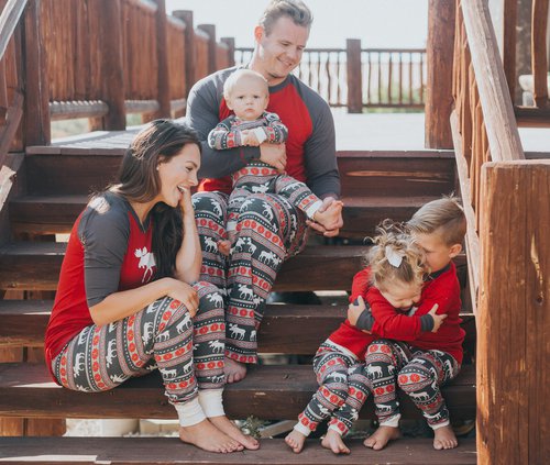 Family In Matching Fair Isle Pajamas