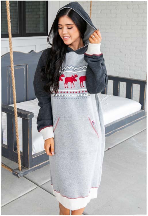 Sleep Hoodie - Cabin Moose