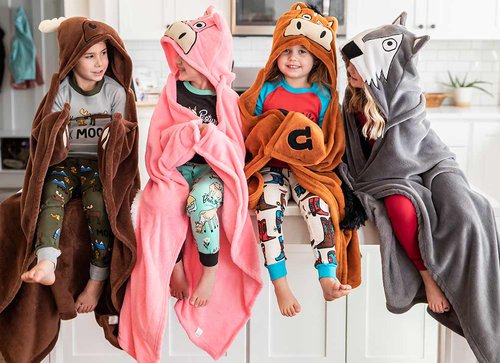 Kids in Hooded Blankets